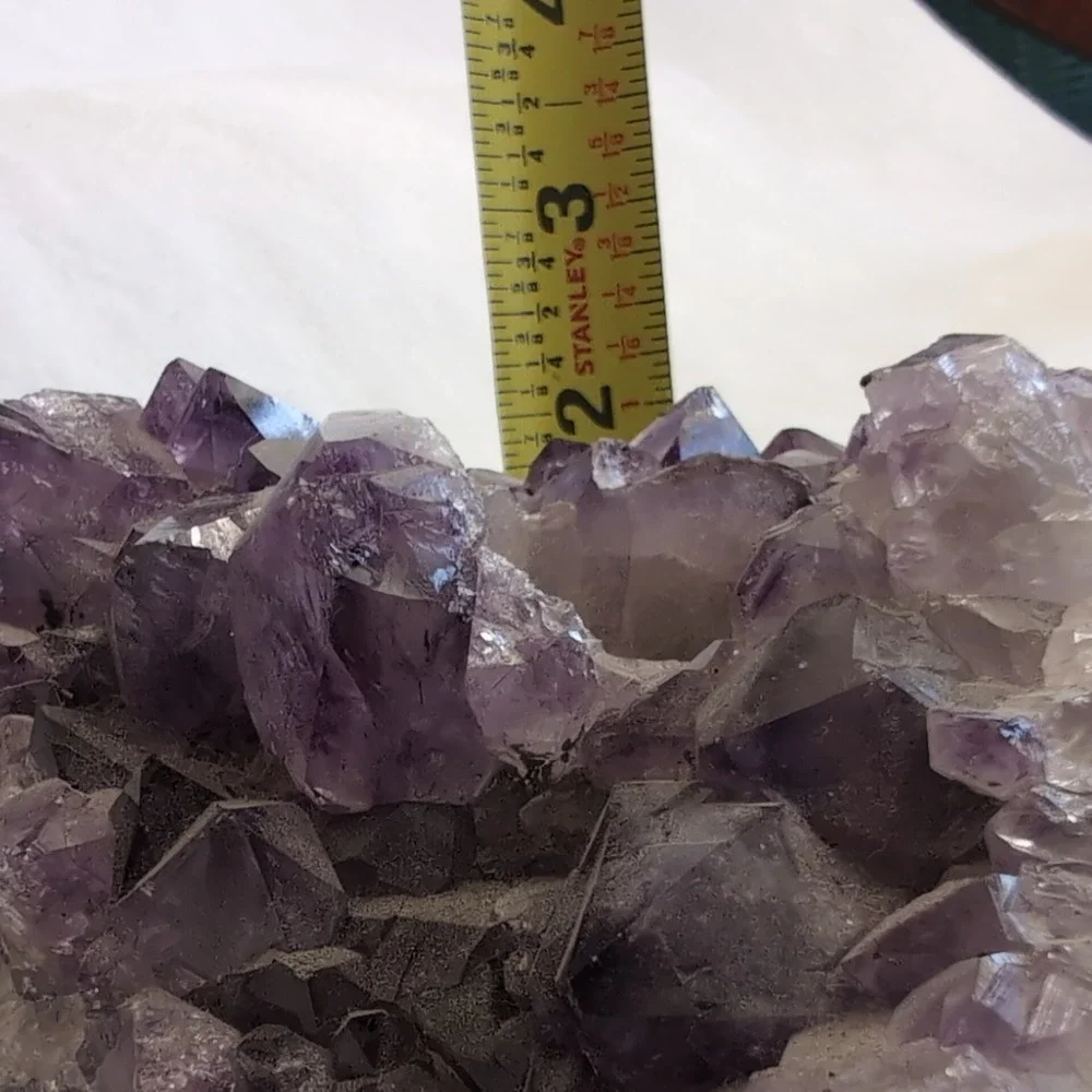 Amethyst Crystal Candle Holder Purple Raw Geode Cluster - Picture 8 of 16